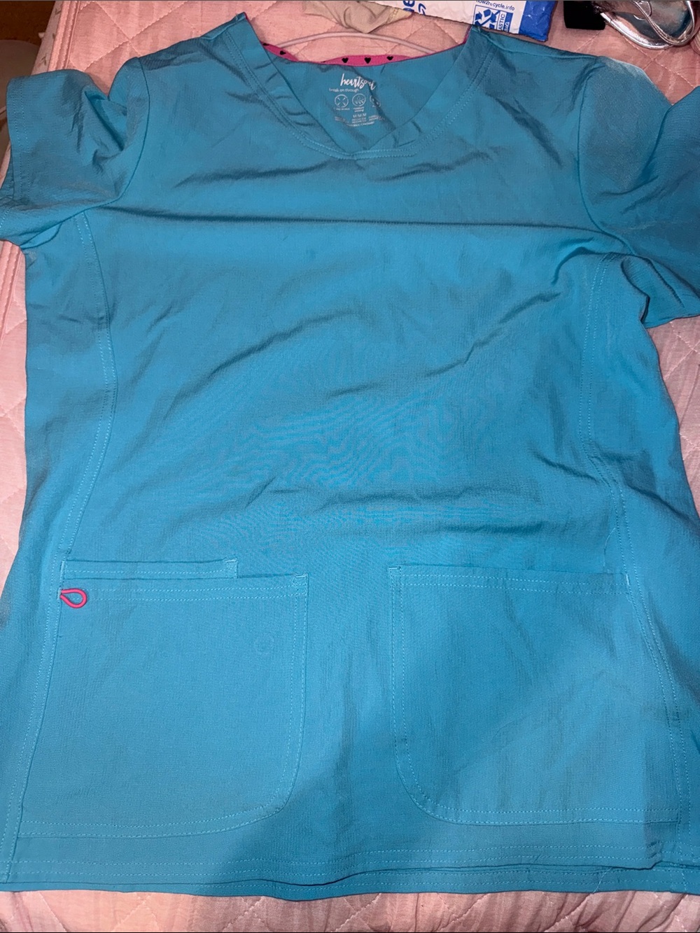 HeartSoul Men's Teal Short Sleeve Scrub Top